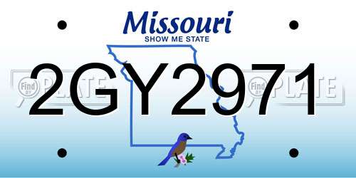 2GY2971 Missouri License Plate