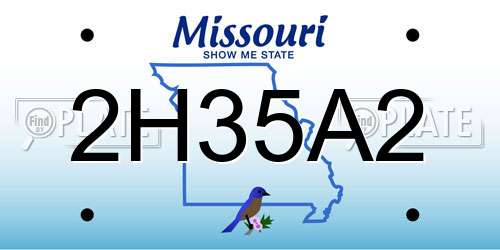 2H35A2 Missouri License Plate