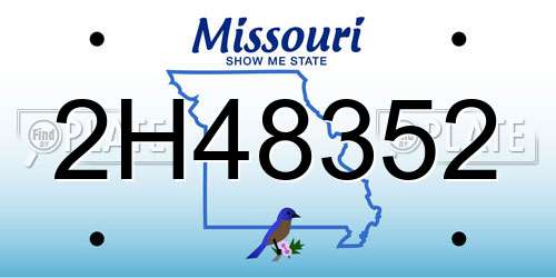 2H48352 Missouri License Plate