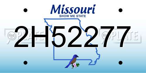 2H52277 Missouri License Plate