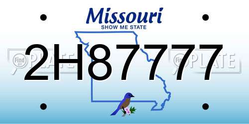 2H87777 Missouri License Plate
