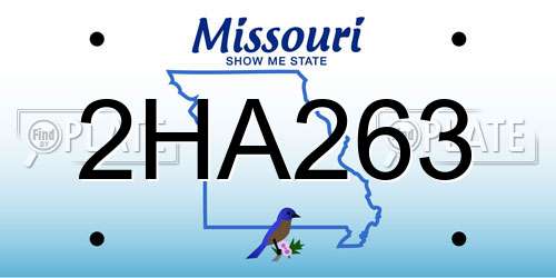 2HA263 Missouri License Plate