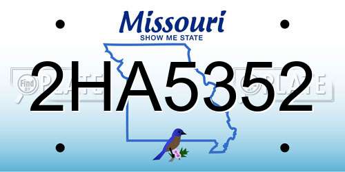 2HA5352 Missouri License Plate