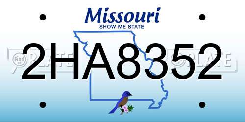 2HA8352 Missouri License Plate