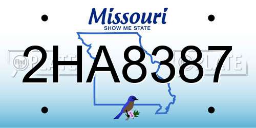 2HA8387 Missouri License Plate