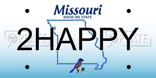 2HAPPY Missouri License Plate