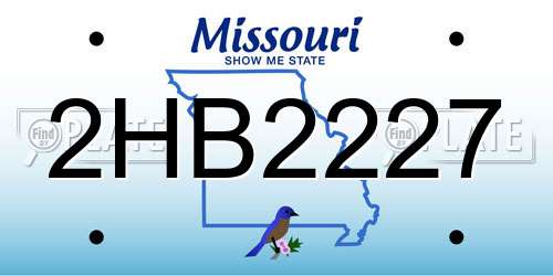 2HB2227 Missouri License Plate