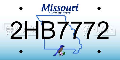 2HB7772 Missouri License Plate