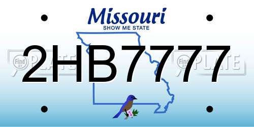 2HB7777 Missouri License Plate