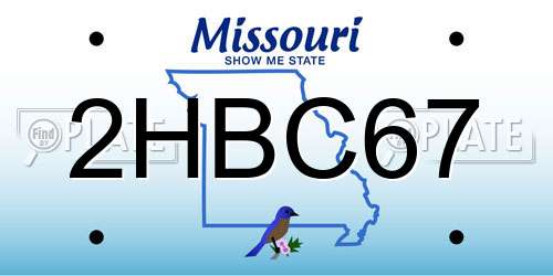 2HBC67 Missouri License Plate