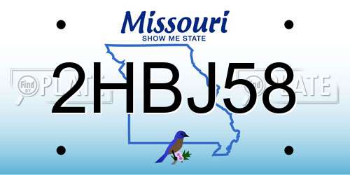 2HBJ58 Missouri License Plate