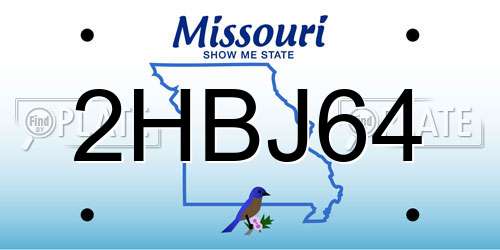 2HBJ64 Missouri License Plate