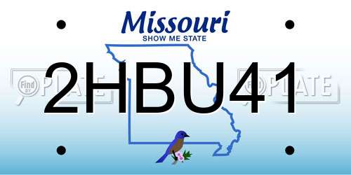 2HBU41 Missouri License Plate