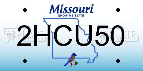 2HCU50 Missouri License Plate