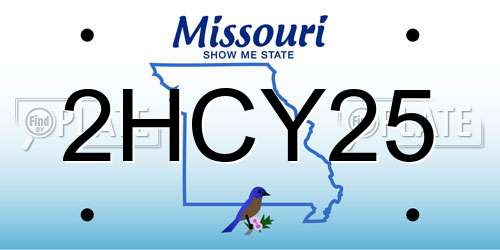 2HCY25 Missouri License Plate