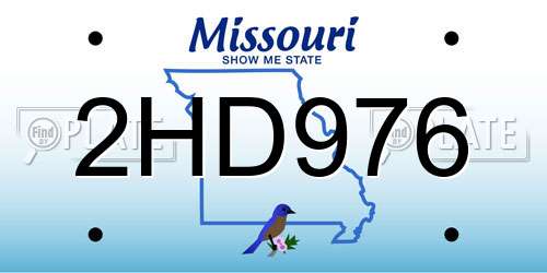 2HD976 Missouri License Plate