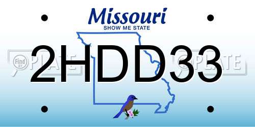 2HDD33 Missouri License Plate