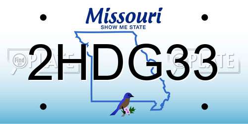 2HDG33 Missouri License Plate