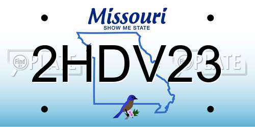 2HDV23 Missouri License Plate