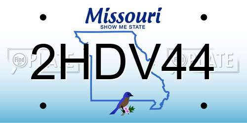 2HDV44 Missouri License Plate