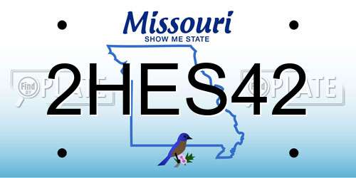 2HES42 Missouri License Plate