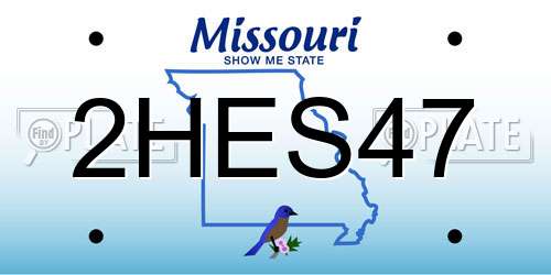 2HES47 Missouri License Plate