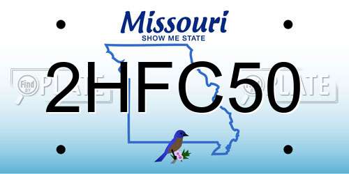 2HFC50 Missouri License Plate