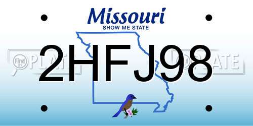 2HFJ98 Missouri License Plate