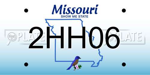 2HH06 Missouri License Plate
