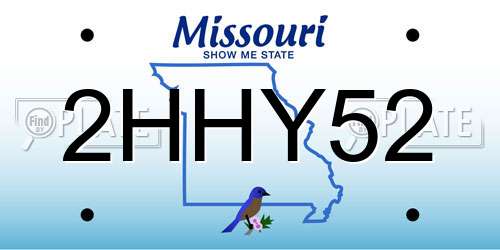 2HHY52 Missouri License Plate