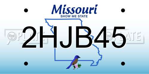 2HJB45 Missouri License Plate