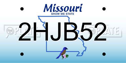 2HJB52 Missouri License Plate