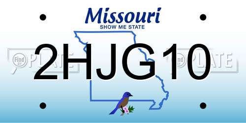 2HJG10 Missouri License Plate