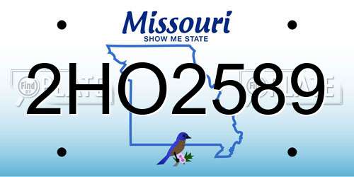 2HO2589 Missouri License Plate