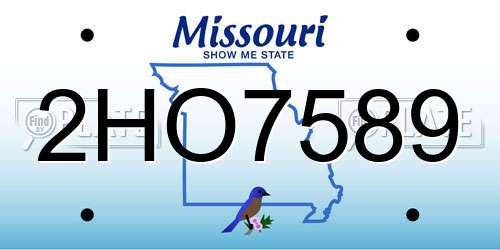 2HO7589 Missouri License Plate
