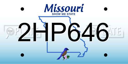 2HP646 Missouri License Plate