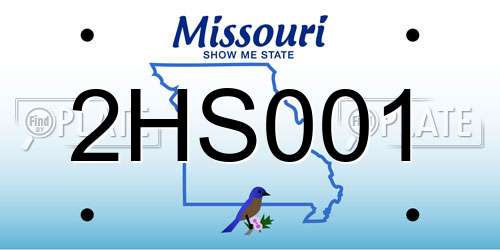 2HS001 Missouri License Plate