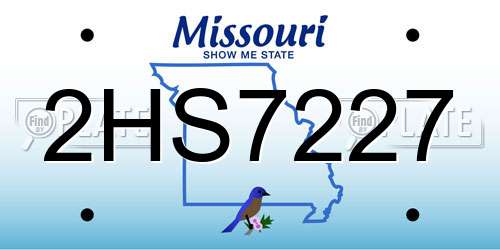 2HS7227 Missouri License Plate