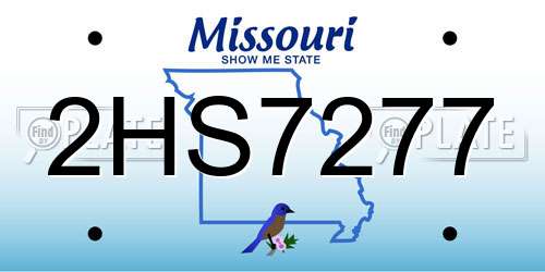 2HS7277 Missouri License Plate
