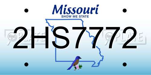 2HS7772 Missouri License Plate