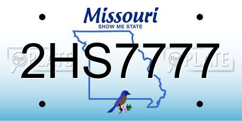 2HS7777 Missouri License Plate