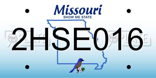 2HSE016 Missouri License Plate