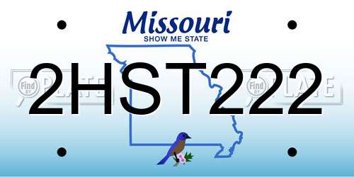 2HST222 Missouri License Plate
