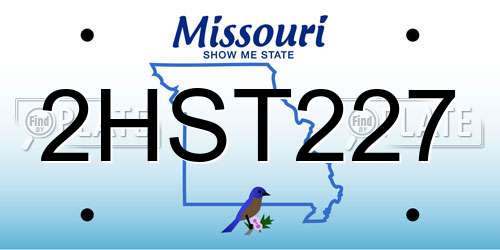 2HST227 Missouri License Plate