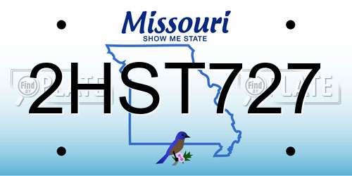 2HST727 Missouri License Plate
