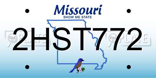 2HST772 Missouri License Plate