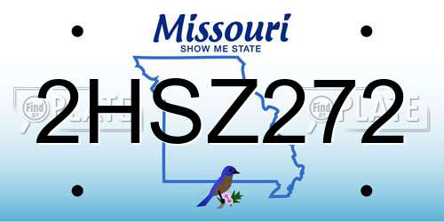 2HSZ272 Missouri License Plate
