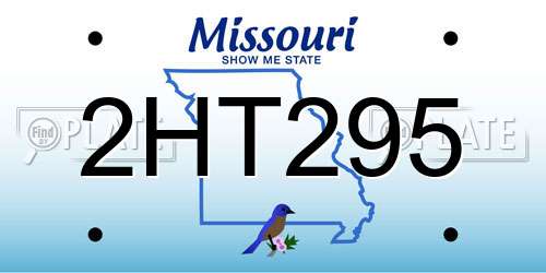 2HT295 Missouri License Plate