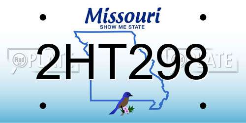 2HT298 Missouri License Plate