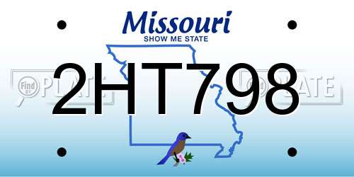 2HT798 Missouri License Plate
